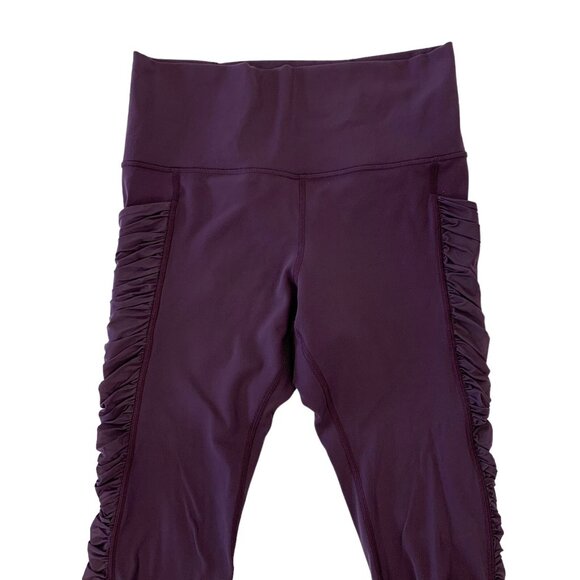 Athleta Capris Medium Petite Purple Cropped Stretch Workout Athleisure - Picture 2 of 8